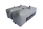 Two gray V-drive Fat Sacs (400 lbs each), ideal for wakesurfing.