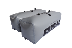 Two gray V-drive Fat Sacs (400 lbs each), ideal for wakesurfing.