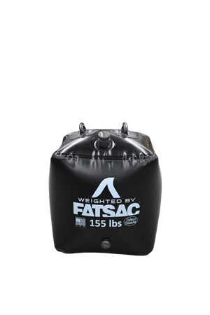 Black weighted Tube Sac with Fat Brick 155 lbs. (W702) printed on front.