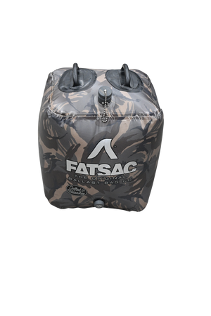Camouflage Fat Brick 155 lbs. ballast bag with handles and FATSAC logo.