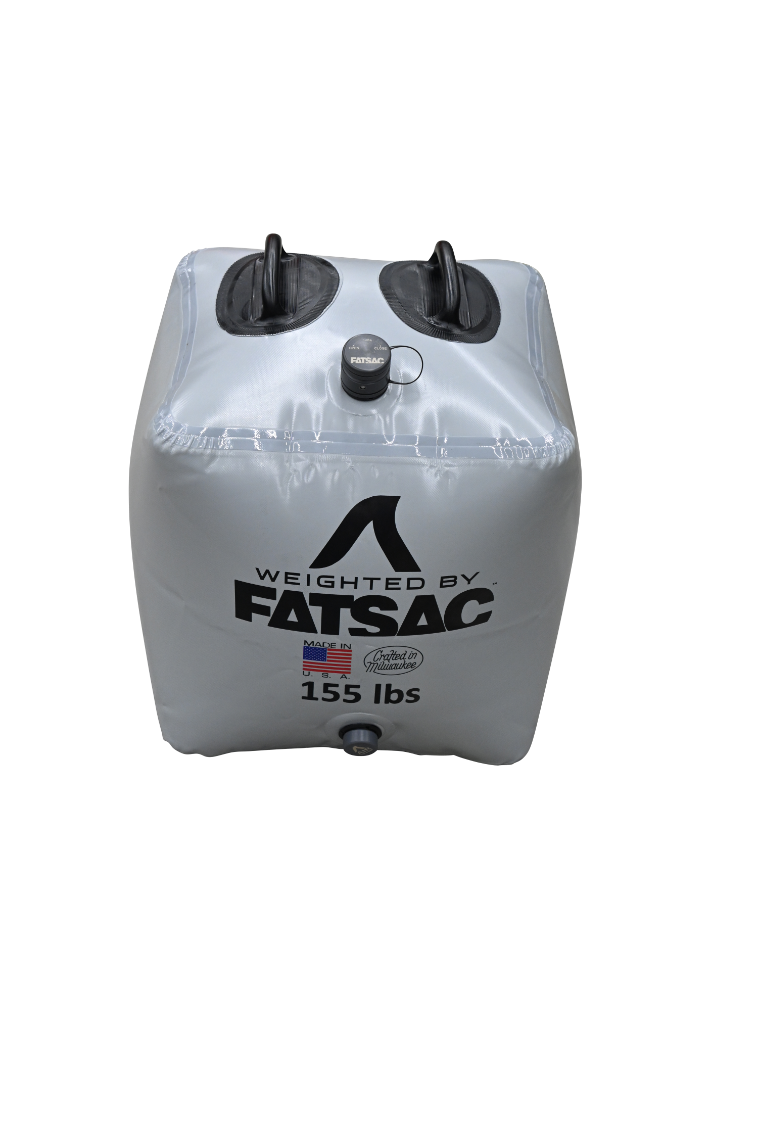 Fat Brick 155 lbs. (W702), silver tube with two black handles.