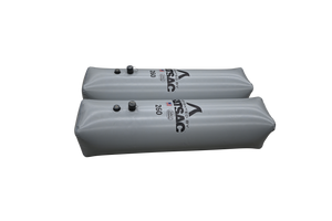 A set of gray Side Sacs (W703) with valves, 520 lbs. total.