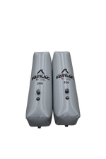 Two gray Side Sacs ballast bags 520 lbs. for wakesurfing adventures.
