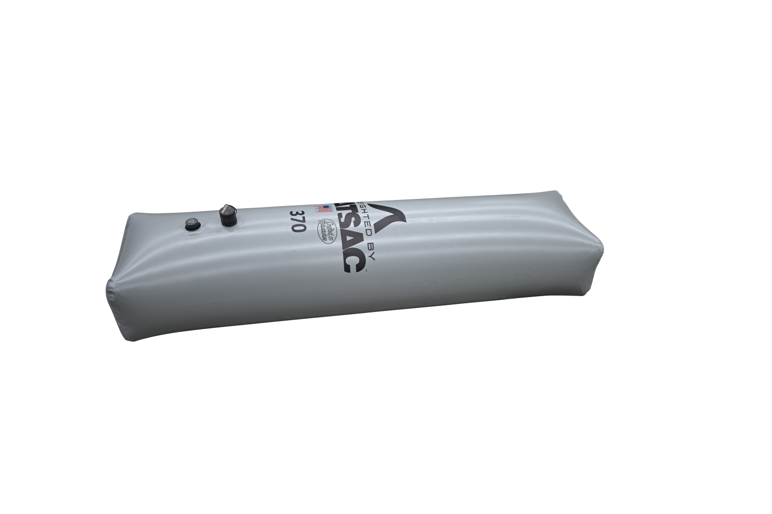 Gray Tube Sac 370 lbs. (W704) with valve and printed logo.