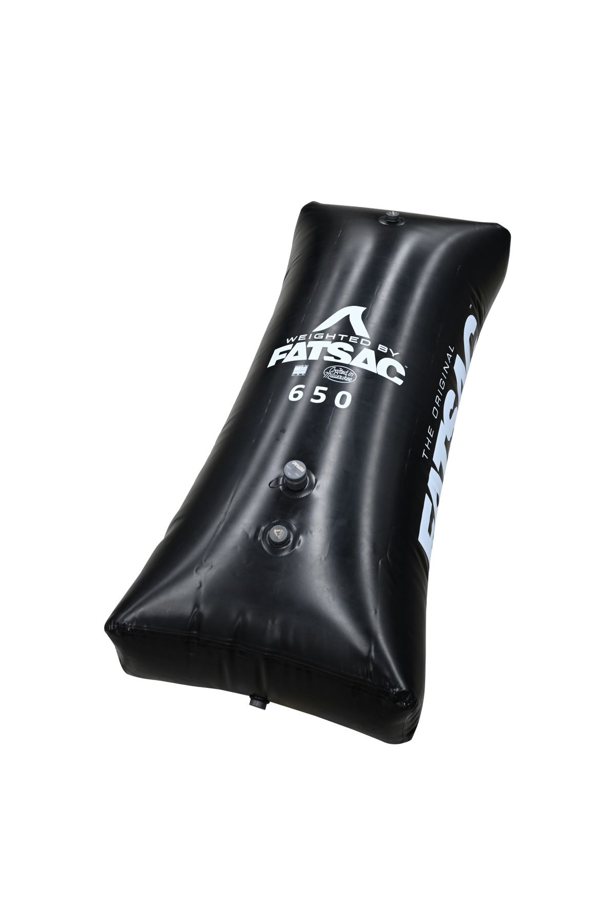 Black inflatable ballast bag with Center Locker Sac 650 logo.