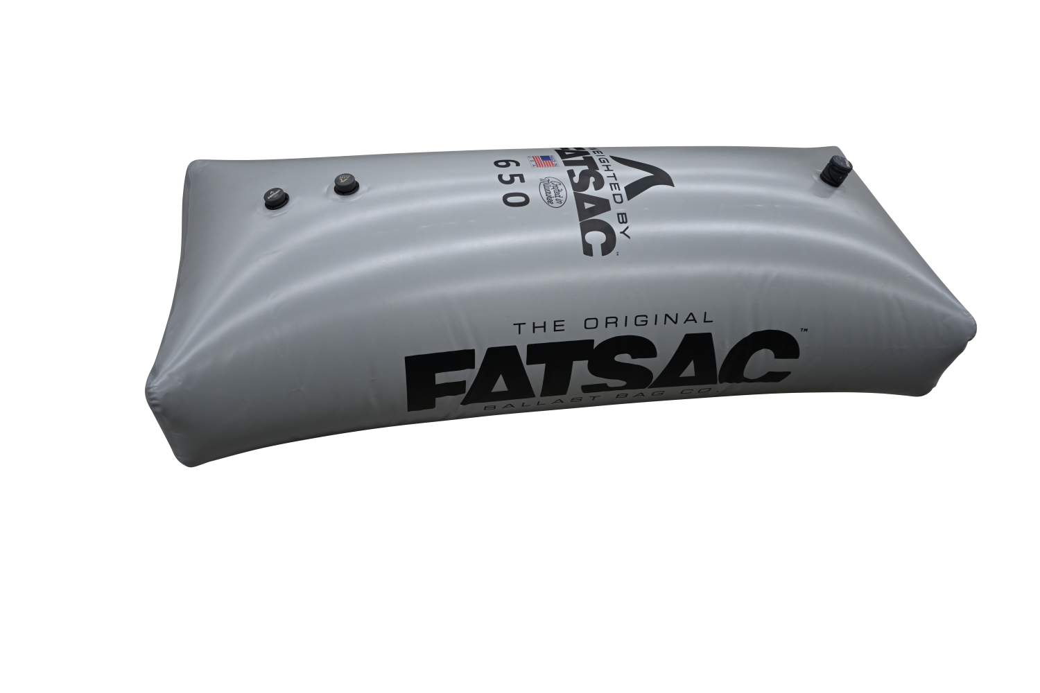 FACTORY 2ND gray Center Locker Sac 650 lbs. with logo, ideal for wakesurfing.