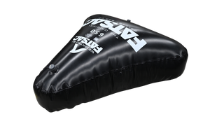 Open Bow Triangle 650 lbs. buoy, ideal for wakesurfing, features Fatsac branding.