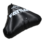 Black triangular ballast bag Open Bow Triangle 650 lbs. with white FATSAC print.