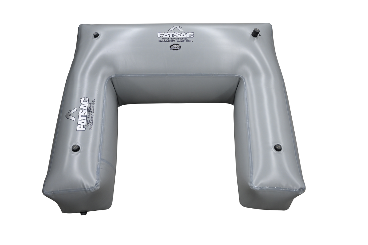 Fat Seat (PATENTED) W710 gray inflatable U-shaped ballast bag with air valves.
