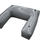 Gray, U-shaped inflatable Fat Seat ballast bag with logo.