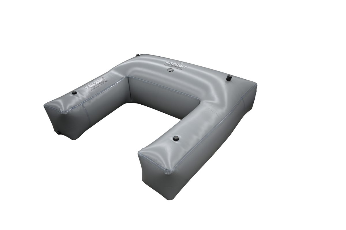 Fat Seat W710 gray inflatable boat pontoon with ballast bag.