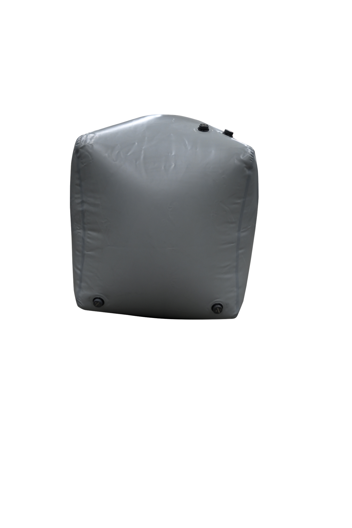 ENZO Fat Sac 1350 LBS (W712): Gray inflatable cube with valve for body support.