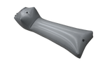 Fly High ENZO Fat Sac: Gray inflatable air mattress with pillow and arm support.