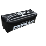 Angled view of black V-drive Surf Sac 400 lbs. with white FATSAC logo and visible valves.