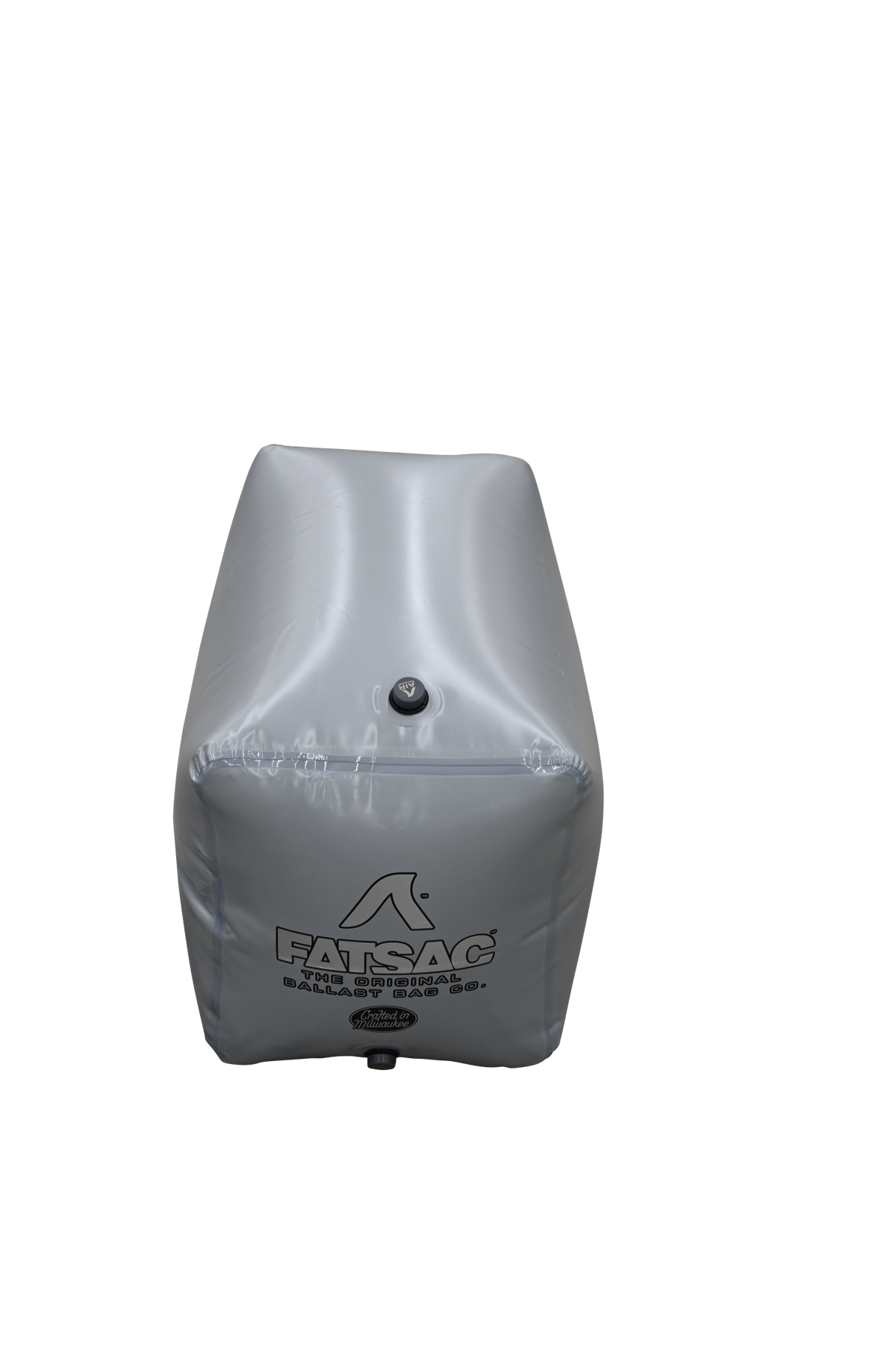 Gray inflatable cube, ideal for FatSac or MasterCraft X-2 Rear Sac (W714), with front logo.
