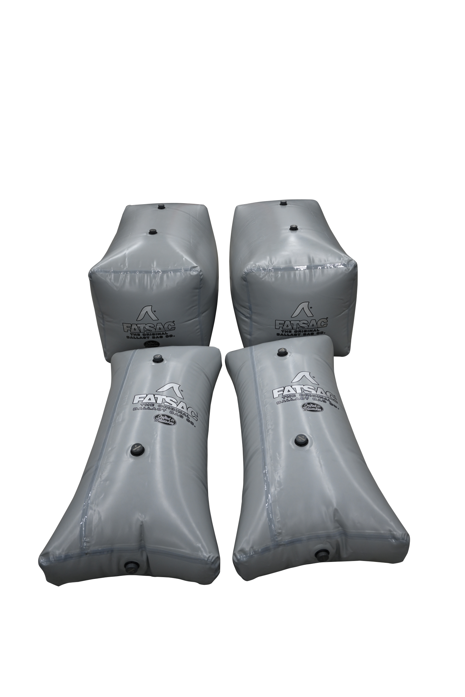 Four gray inflatables for equipment/storage, ideal for Mastercraft X-STAR Additional Ballast.