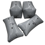 Four gray inflatable seat cushion bags from the MasterCraft X-STAR Ballast Kit.