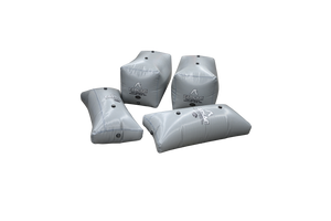 Four gray inflatable bags with valve fittings for MasterCraft X-STAR Ballast Kit (W715).