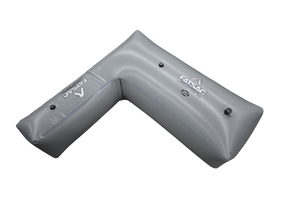 Gray L-shaped inflatable cushion, Ultimate Wake Surf Sac (W718), supports up to 1100LBS.