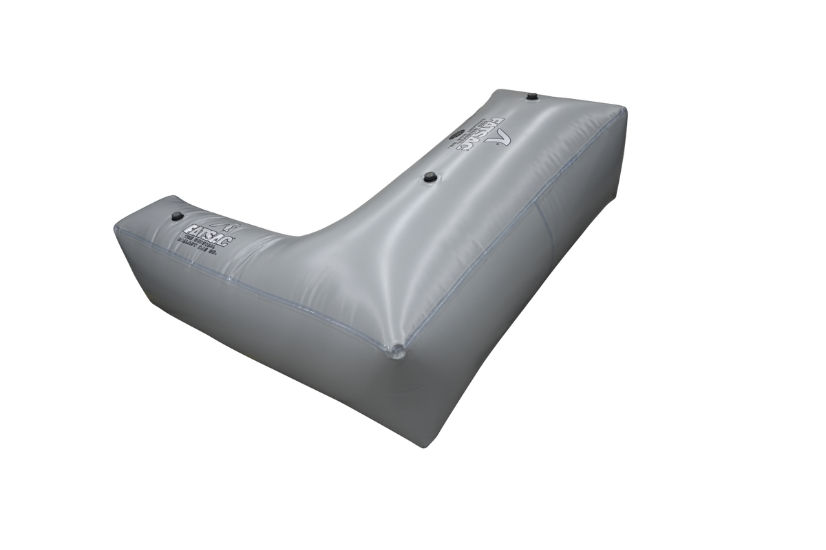 Ultimate Wake Surf Sac (W718), silver inflatable, V-shaped air bag, 1100LBS.