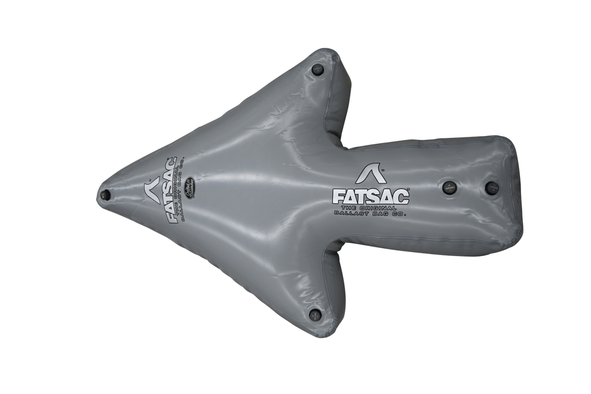 Gray inflatable Arrow Sac, 650 lbs, ideal for your Super Air Nautique.