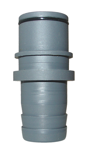 Gray plastic Fitting 1-1/8 QC (W748) with ridges and a circular shape.