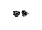 Pair of Black Halkey Roberts Fender Plugs in black.