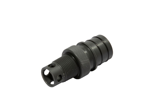 A gray metal 1-1/2 QC fitting (W775-SS), cylindrical with a textured surface.