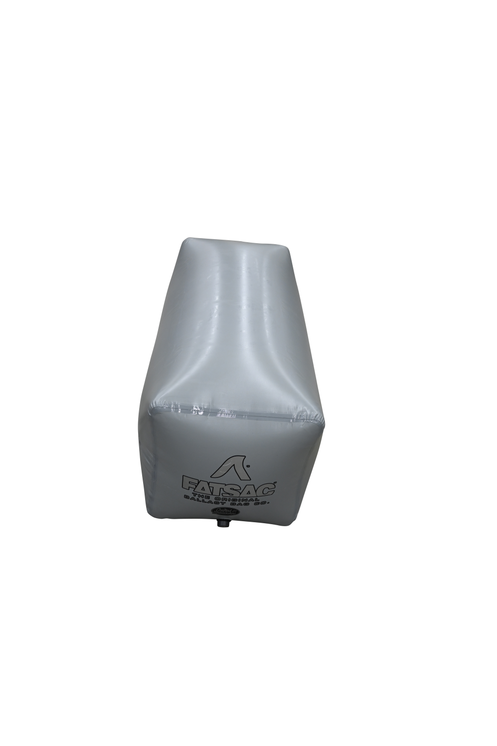Top view of Rear Gravity Games sac (W841), gray with fittings and logo.