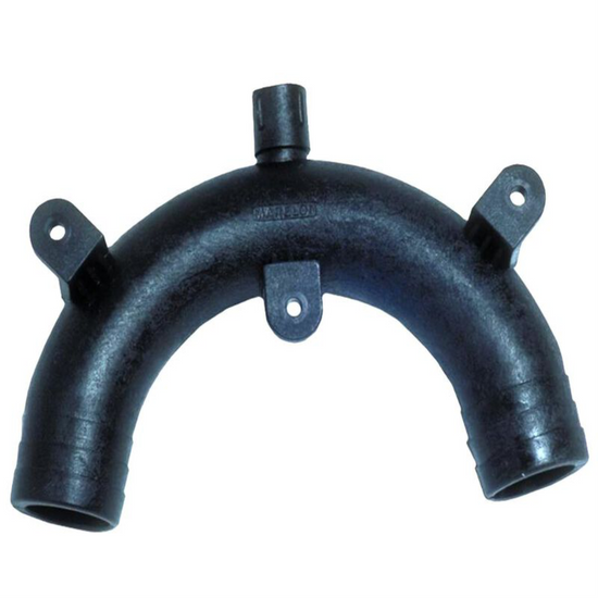 Black 3/4 Vented Anti-Siphon Loop (54651) with three mounting tabs.