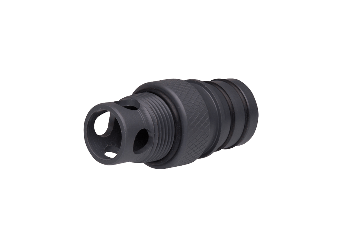Black cylindrical metal object with holes, functions as Suction Stop Sac Valve (W743-SS).