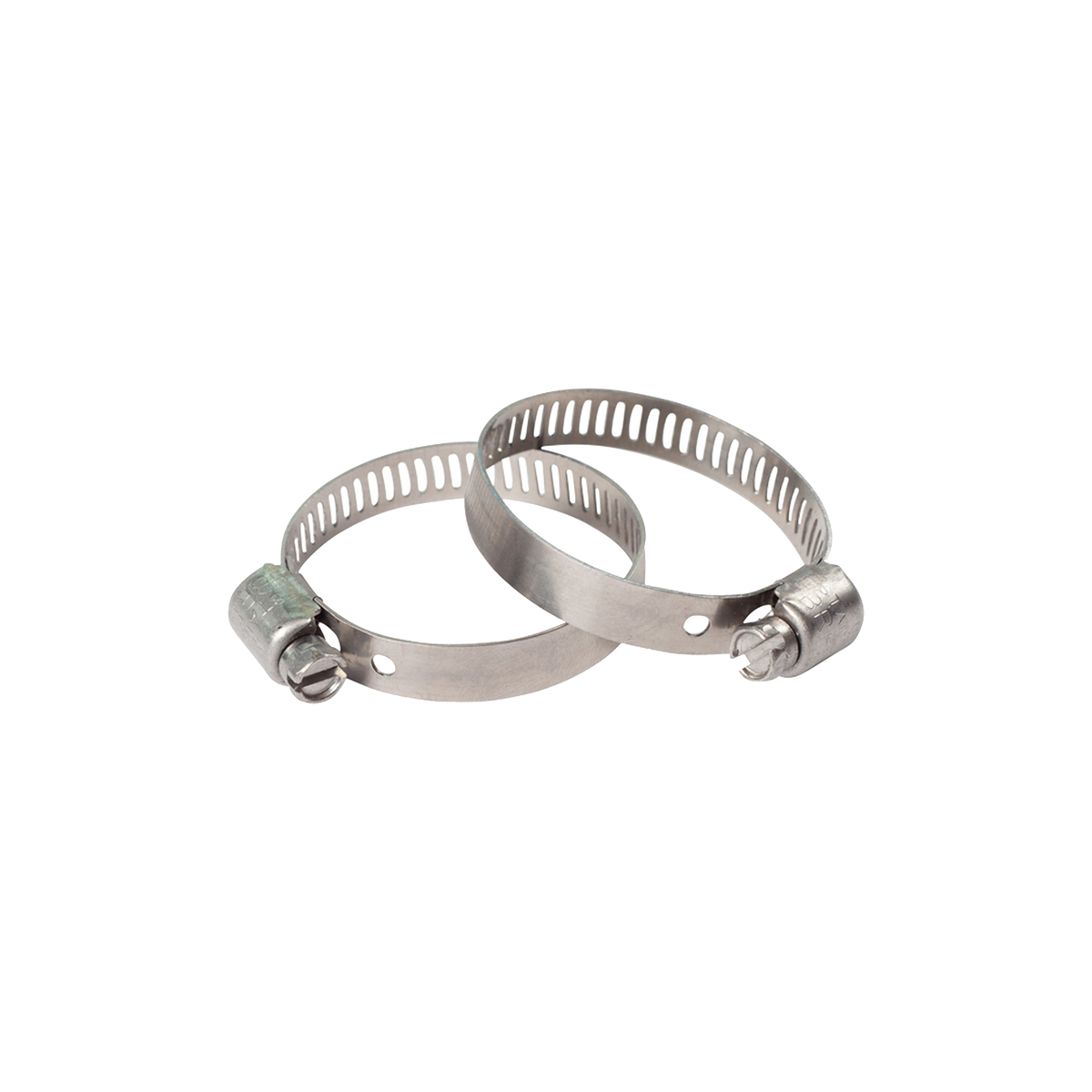 Two 1-1/2” worm drive hose clamps, ideal for securing a ballast hose.