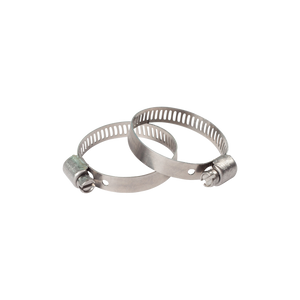 Two 1-1/2” worm drive hose clamps, ideal for securing a ballast hose.