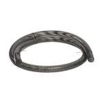 1-1/2 ID Clear Helical Pump Hose lying flat on white background.