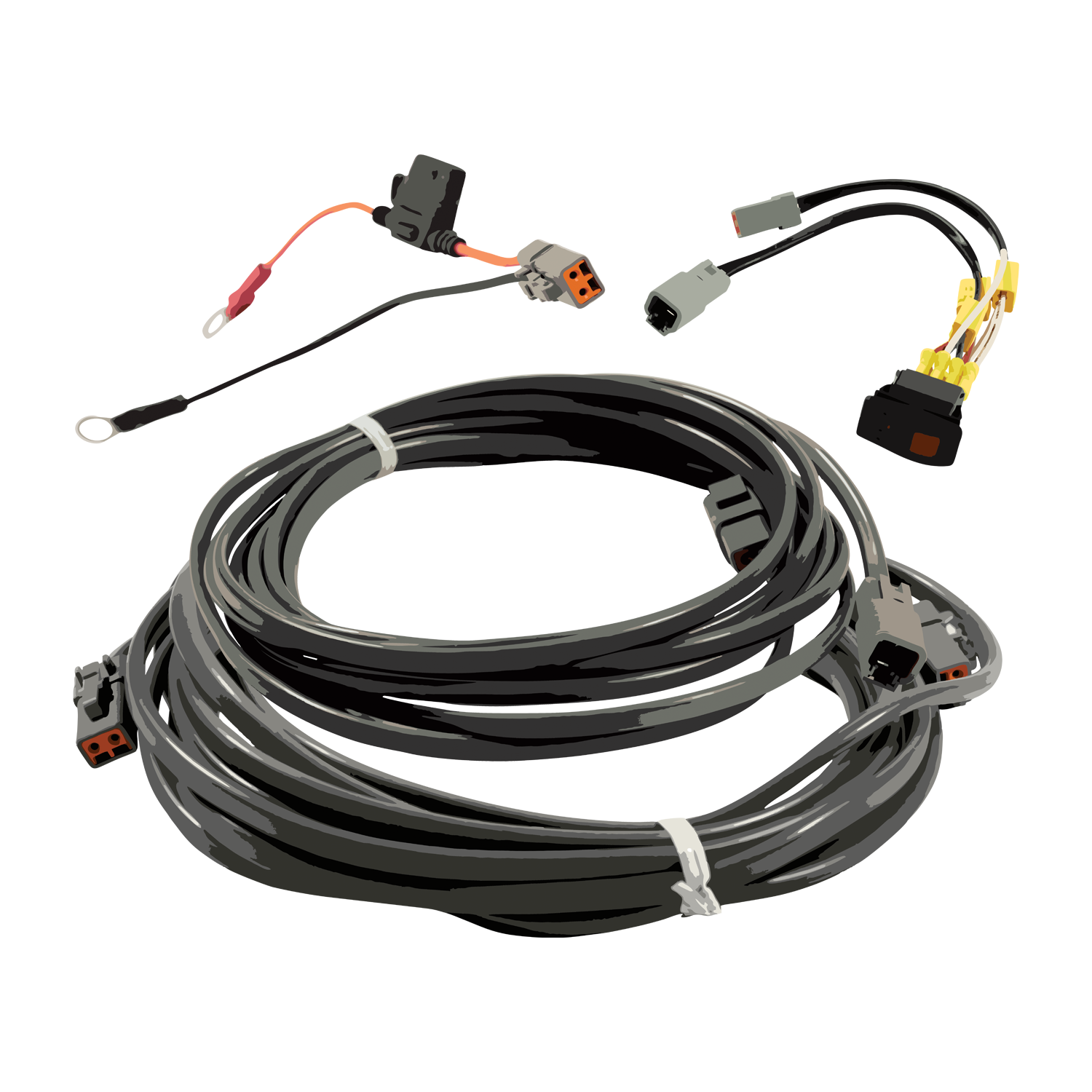 Complete Wire Harness Kit (54660-KIT) with connectors and plug on a white background.