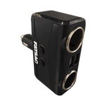 Dual Socket (S1005): Black charger with dual-USB ports & socket splitter.