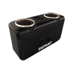 Black Dual Socket (S1005) USB car charger with socket splitter and circular ports.