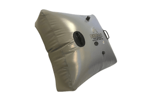 Silver inflatable Floor FatSac 800 lbs. with black logos, ideal for ballast needs.