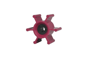 Jabsco King Pump Impeller (52402): Similar to OEM, red 6-spoke rotor, black center on white.