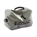 A gray FatSac Fillable Weight Bag (M1040) with handle and nozzle for wake surfing.
