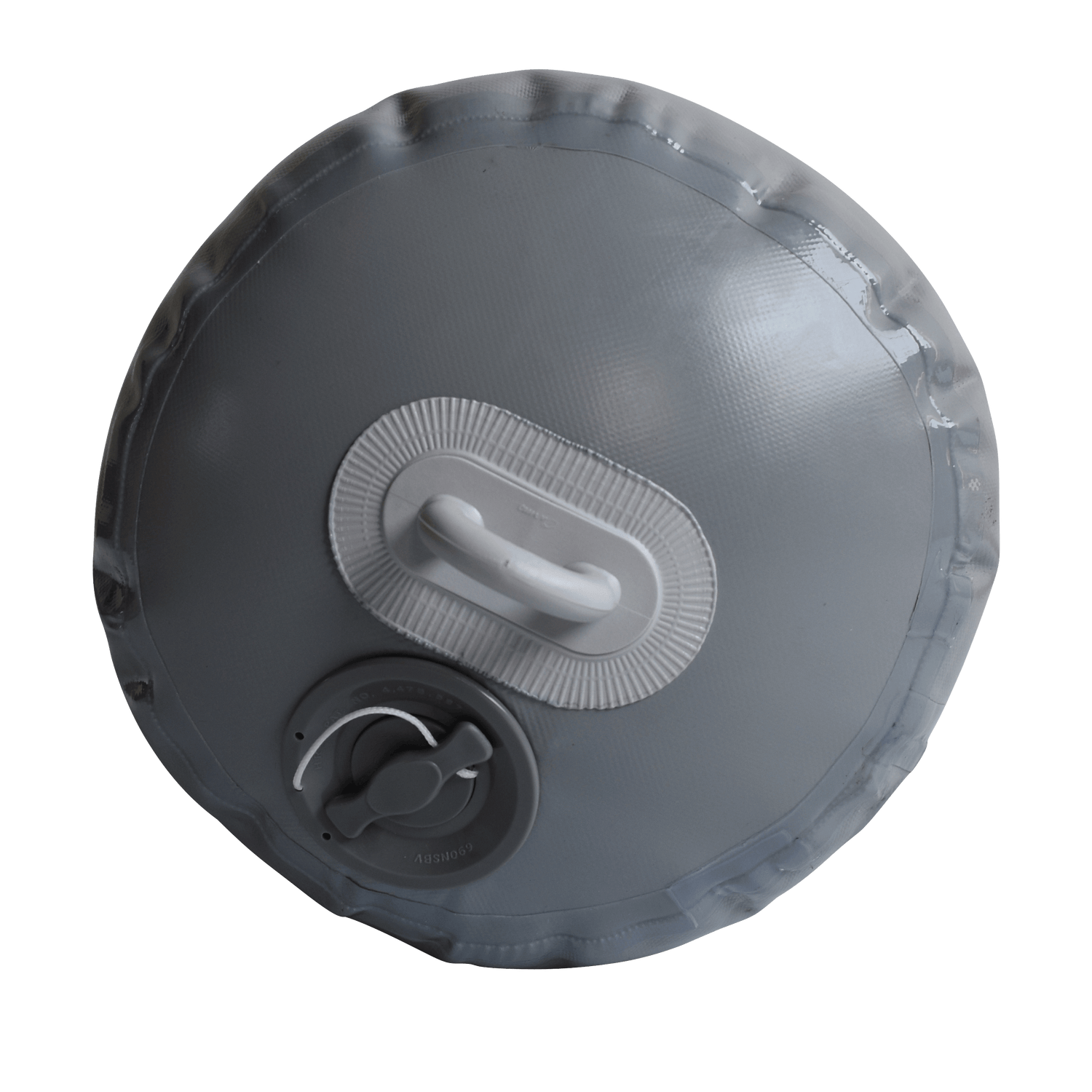Gray inflatable Fatsac mini bumper with handle, adjustable dial.