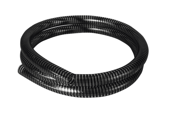 Kink-proof clear tiger hose on a white background.