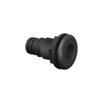 Isolated Thru-Hull, Threaded, Flanged black plastic connector, 1-1/8in (S1003).