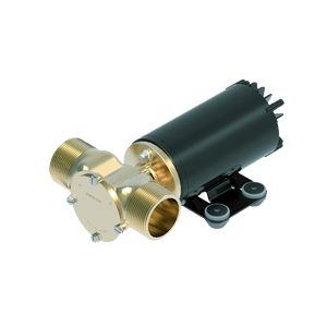 Johnson Tallulah HF Pump (S2001), 30 GPM, brass and black, with pipe fittings.