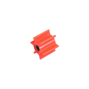 Johnson Tallulah HF (S2003): red plastic gear, six spokes, central black hole on white.