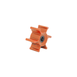 Johnson Tallulah S2004: 6-blade orange plastic wheel for MC97 use, central hole, isolated.