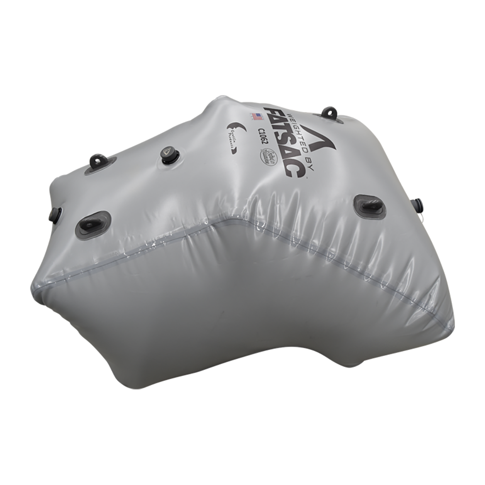 Silver inflatable Fat Sac with multiple valves for 19 Yamaha Jet Boats swim deck.