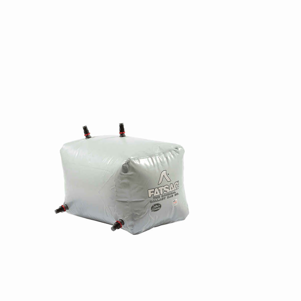 Gray inflatable Universal Tige FatSac ballast bag, PNP fittings, with four black nozzles.