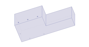 Wireframe view of the Tige 59 Custom Starboard Surf Sac, L-shaped (31x24x20), minimalistic design.