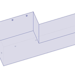 Wireframe view of the Tige 84 Custom Portside Surf Sac (W005-P), L-shaped, fittings not included.